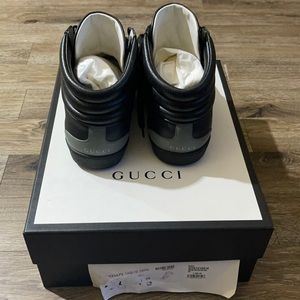 Black leather high top sneakers little wear but still like new